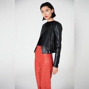 VEDA dali smooth leather jacket black